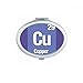 Cu Copper Checal Element Science Oval Mirror Portable Fold Hand Makeup Double Side Glasses