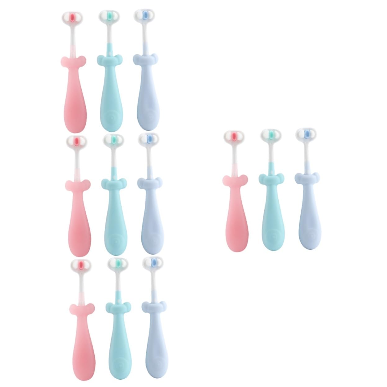 VICASKY 4 Set Spazzolini Per Setole Morbide E Antiscivolo Spazzolino Per Denti E Sicuro 3 Pezzi*4