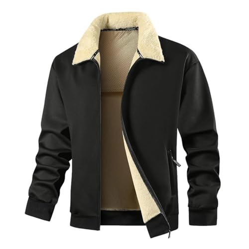 Veste homme col sherpa contre le froid veste mi-saison doublée zippée confort thermique
