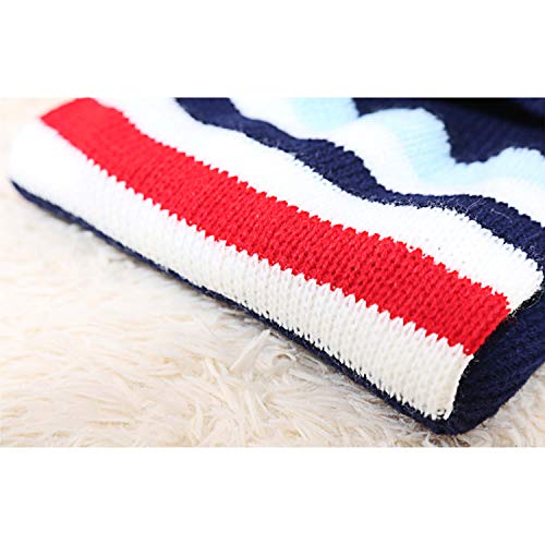 Yaodhaod Dog Sweaters Turtleneck Dog Knitting Pullover Classic Stripe Dog Sweater,Warm Pet Sweater For Fall Winter (L (Chest~24"), Blue) #TOP4