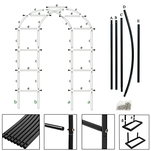 Jiaockjiao Metal Rose Arch, Decor Garden Arches, Wedding Archway Trellis, Outdoor Pergola Arbor For Plants Climbing Aids, With Base Weather-Resistant Frame (Color : White, Size : 140X230X40Cm) #TOP6