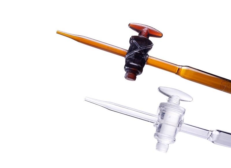 Microbureta, Bureta de Vidrio Clase A con Llave de Paso de PTFE, Multicolor, de 10 ml a 100 ml(25ml Blue White Lines PTFE)