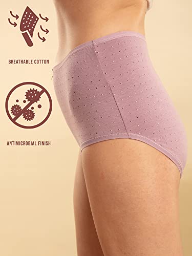 Image of NYKD NYP036 High Rise Stretch Cotton Full Coverage Full Brief with Ultrasoft Exposed Waistband-Pack of 3