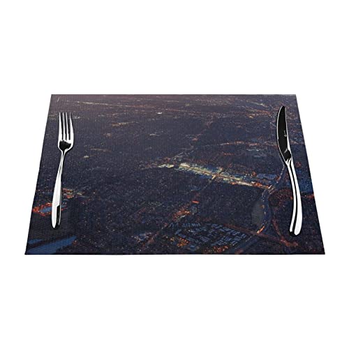 Set de table thermorésistant lot de 4 design vue nocturne 30x45 cm
