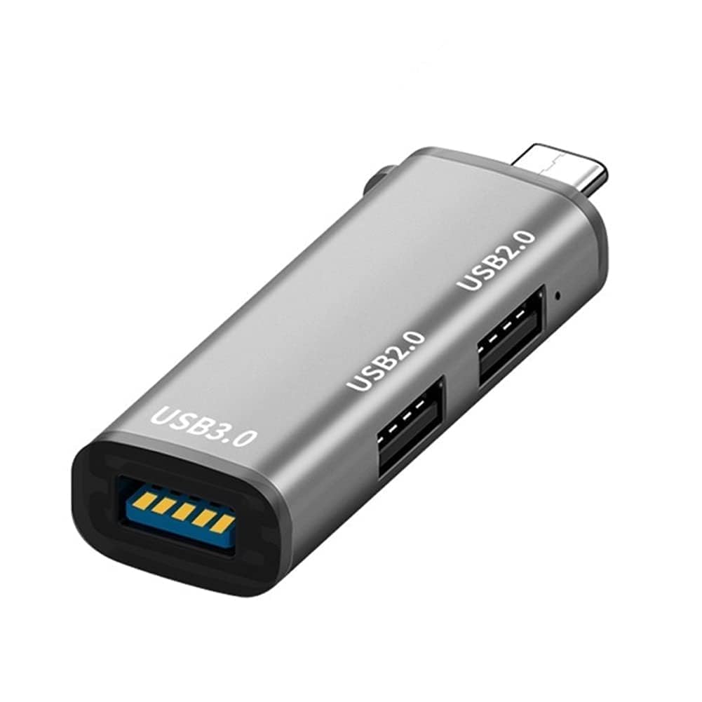 Type C to 3 Port USB HUB 3 in 1 USB C to USB 3.0 HUB Compatible for iMacPro, MacBook Air, Mac Mini/Pro, Notebook PC and Other Type C Phones & Devices Type-C to USB 3.0 & 2 x USB 2.0 (Grey)-image-45