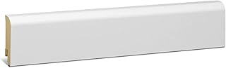 KGM Sockelleiste Oben Rund - Weiß folierte MDF Fußbodenleiste - Maße: 2400 x 18 x 58 mm - 1 Stück