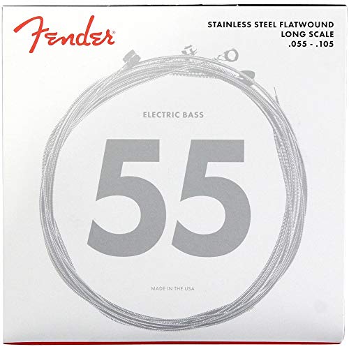 tF_[ Fender Bass Strings Stainless Steel Flatwound 9050M 55-105 GLx[X×2Zbg