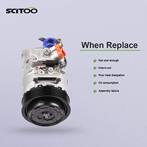 Image of SCITOO AC Compressor for Porsche for Boxster 2.9L 3.4L 2009-2012 | Fast Cooling, Ultra Low Noise (≤72 dB)Air Conditioner Compressor with Clutch, Easy Installation, 4472806091 4710471 4710580