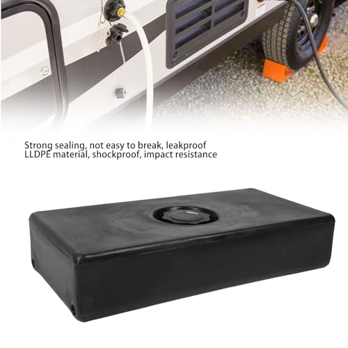 Image of Diydeg 8 Gallon RV Water Holding, 26 X 13.4 X 5.5inch Leakproof Impact Black RV and Gray Water Holding with 85mm Large Diameter Inlet, for RVs Trailers Boats