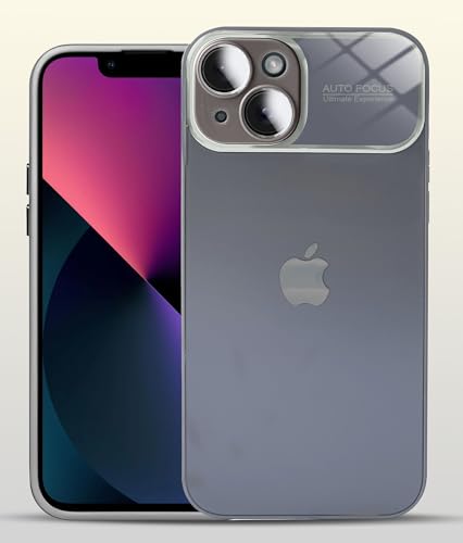 Image of Hupshy Back Case Cover for iPhone 13 AutoFocus Chromatic Lens Shield Case with Logo, Matte PC Glass, Protective Camera Lens Plating Cover for iPhone 13 (Matte, Grey)
