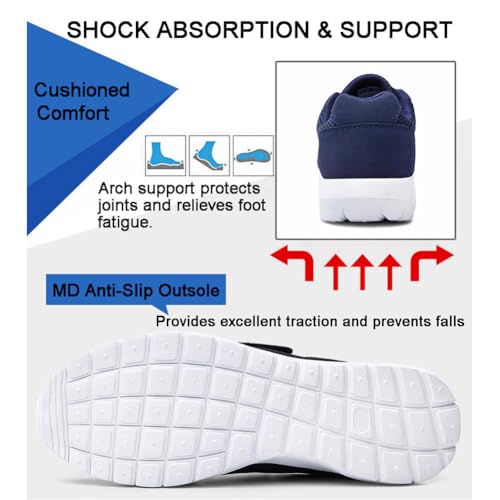 Image of LEADER SHOW Men's Casual Comfort Walking Shoes Ultralight Flats Non-Slip Hook & Loop Fashion Sneakers