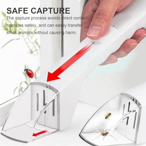 2Pcs Small Animals Catcher Quick Release Humane Catching Tool Clear Contactless Observer Kids Adults Nature Exploration Container to Capture Butterflies, Bees, Spiders, etc (Black+White) - Image 5