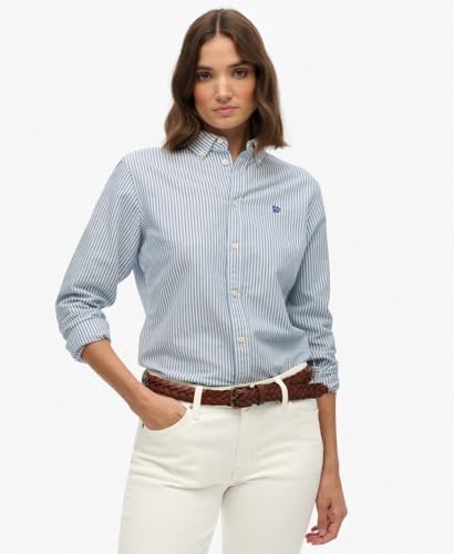 Superdry Para Mujer. W4010565A Camisa Slim Oxford Azul (S), Casual, AlgodóN, Manga Larga - 2