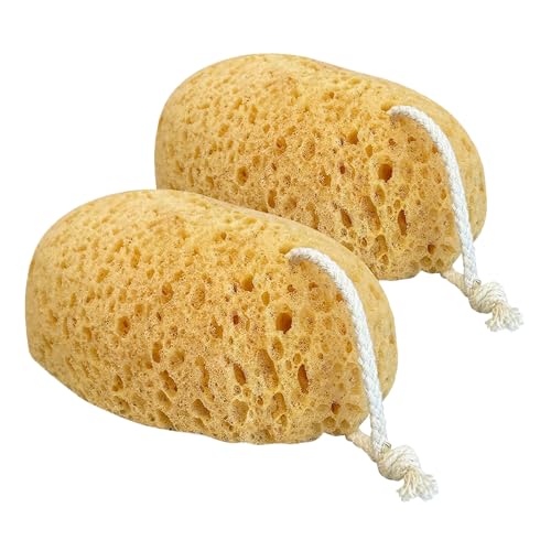Éponge de bain exfoliante corps petit format pour une peau douce - Lot de 2
