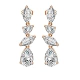 Pendientes de circonita cúbica para mujer, aretes de oro con poste de hoja con parte trasera de fricción para cumpleaños