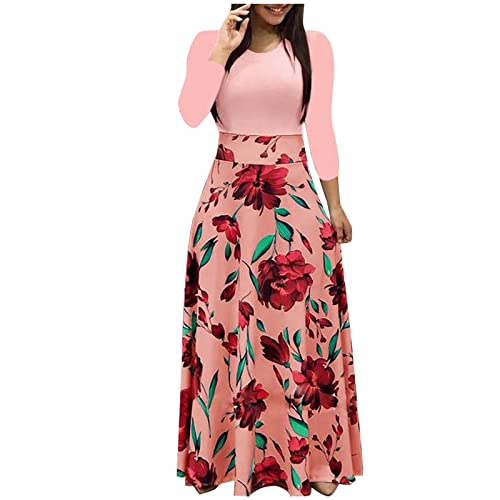 Vestido largo de flores de manga larga que estiliza y aporta confort
