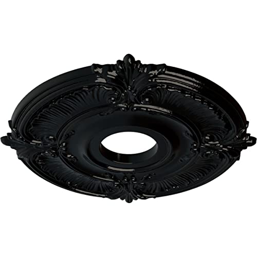 Image of Ekena Millwork CM18ATBPSDecorative Ceiling Medallions Modeled After Original Historical Patterns & Designs, Black Pearl
