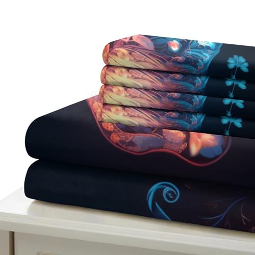 Housse de couette papillon 3D en microfibre douce avec fermeture éclair