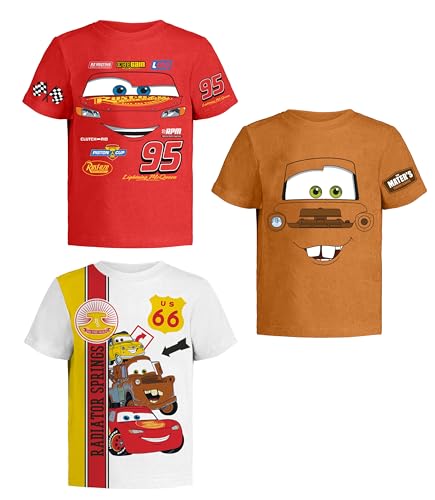 Disney Cars Lightning McQueen Pixar Graphic T-Shirt (Sets) Tow Mater Doc Cruz Finn Outfit Tee Toddlers Birthday Kids Clothes