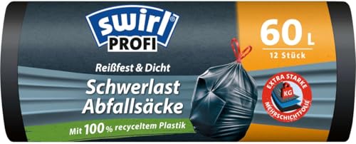 Swirl 4008871216007 Professional Heavy Duty Bags 60 L Capacity 68 cm x 73 cm Pack of 12
