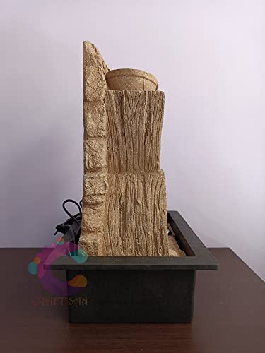 Image of Decorative Water Fountain for Home Decor, Office, Indoor & Outdoor, Garden, Puja Room, Vaastu, Reception, Spa, Gifting. (C-012 Yellow Stone)