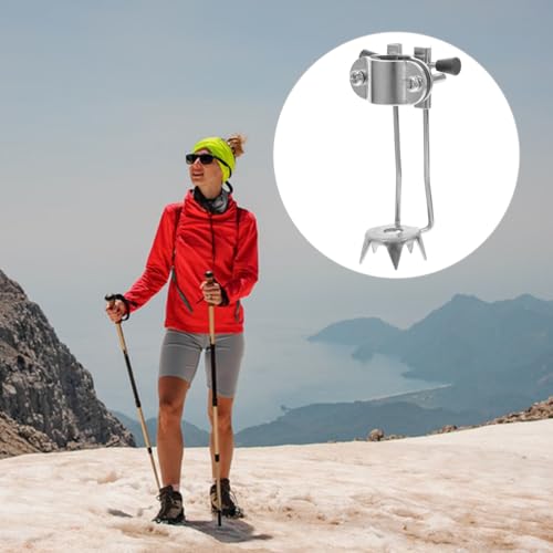 Beavorty Edelstahl Eiskrallen Für Gehstöcke rutschfeste 5 Zinken Stockspitzen Zubehör Für Winterwanderungen Und EIS Einfach Zu Montieren Verbesserte Stabilität Auf Schnee Und EIS