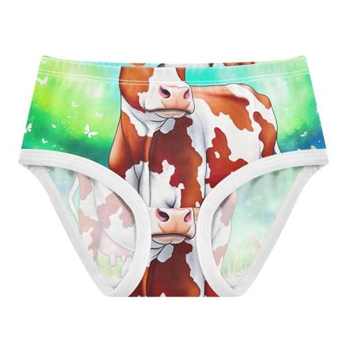 Cute Brown White Cow Field Toddler Girls Underwear 2t Cotton Panties Little Girl Print Briefs Undies Kids