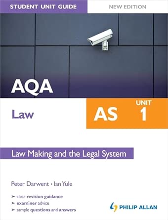 AQA Law AS Student Unit Guide: Unit 1  Law Making and the Legal System book cover