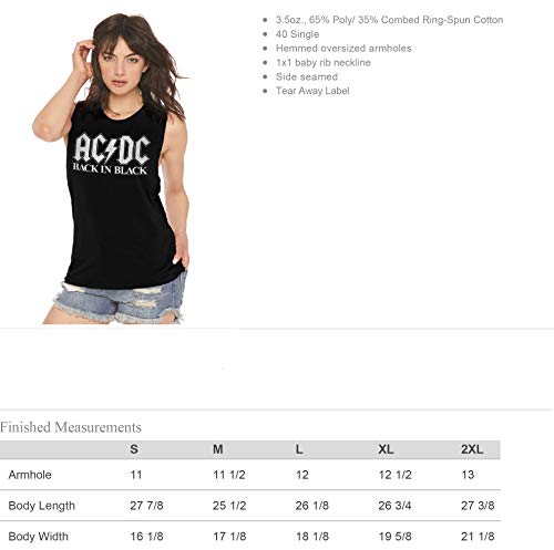 Acdc 1973 Heavy Metal Rock Band Music Group Back In Black Ladies Muscle Tank Top #TOP3