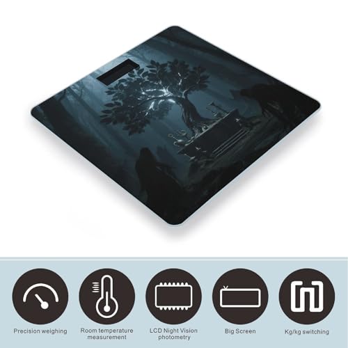 Báscula digital de baño con pantalla LCD de vidrio templado miniatura 3