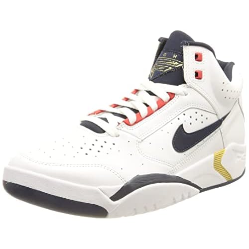 Nike Herren AIR Flight LITE MID Sneaker, White/Midnight Navy/University Red, 42.5 EU