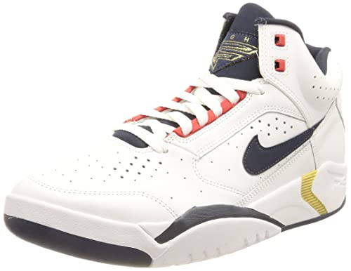 Nike Air Flight Lite Mid, Basket Homme, White Midnight Navy University Red, 44.5 EU