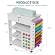 WUDLEP Organisation und Lagerung Craft Tisch für Cricut Maschinen, Rolling Cart Cabinet mit Vinyl-Rollenhalter und Lagerung, Heat Press Stand Crafting Storage Cart mit Haken, weiß