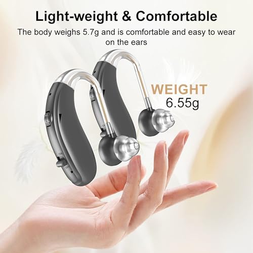 Image of Fastwell F27-2 Unit For Both Ear Rechargeable Hearing Aids for Adults with Hearing Loss, Mild To Moderate, Noise Reduction Ear Machine, (Grey-Pair) 1-Year Warranty