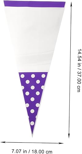 Miniatura 5 de Bolsa transparente en forma de cono para golosinas, paquete de 100 unidades, bolsas triangulares para galletas, bolsas transparentes en forma de