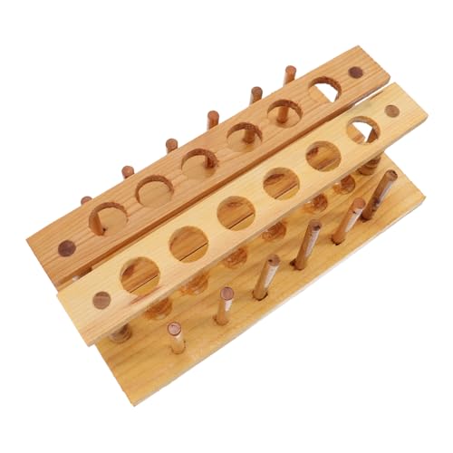 WEKADRIN 2個 木製試験管ホルダー径耐久軽量試験管収納ラック実験室用多機能スタンド