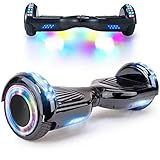 ⭐ Calidad notable: la autonomía máxima es de 12 kilómetros en plena carga. Material ABS + PC y chasis Alluminum hacen que el hoverboard sea más sólido. Coge vigorosamente un modelo con una batería de litio, que es conocida por ser de mejor calidad y prolongar la vida útil del hoverboard.