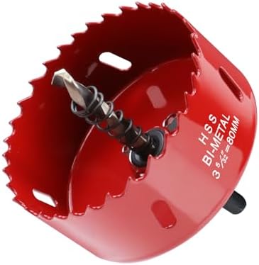 3.15 Inches/80mm Bi-Metal Hole Saw with Pilot Bit & Arbor