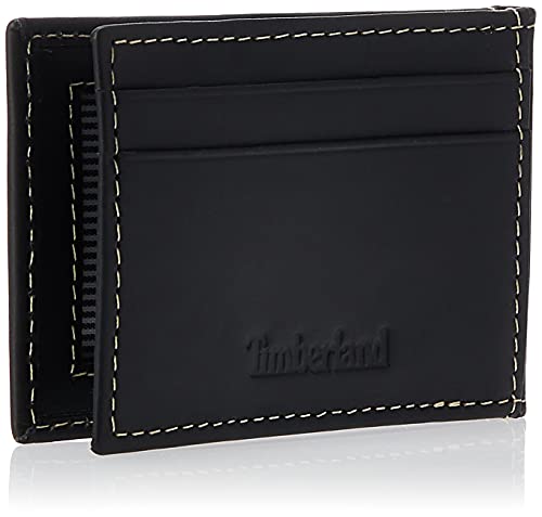 Timberland Carteira masculina minimalista com clipe para dinheiro, Preto, tamanho nico