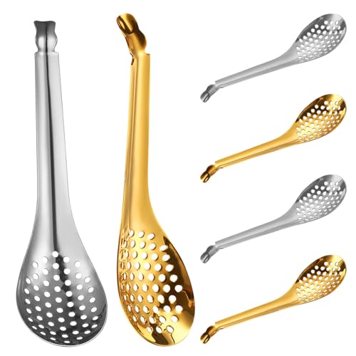 BESPORTBLE Cucchiaio da 6 pezzi per caviale: set di utensili da cucina multifunzionali in acciaio inossidabile, utensili da portata - da cucina commerciali per frutti di mare, uova, salse