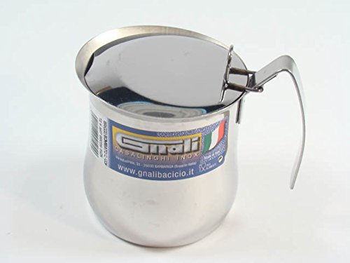 Bollilatte Bombato Con Coperchio In Acciaio Inossidabile 18/10 Di Altissima Qualità.
