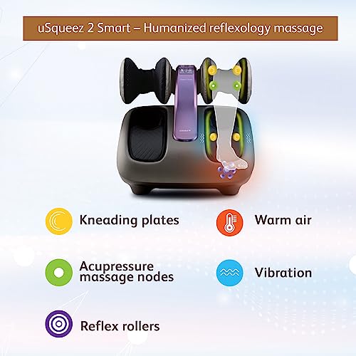 uSqueez 2 Smart Leg Massager | Strongest Reflexology & Acupressure points Massage |Thighs, Calves,Feet Massager with Heat Therapy | 1 Year Warranty, Designed & Developed In Singapore