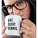 3dRose Eat Sleep Tennis - black text sport enthusiast playing fan player play 11oz Two-Tone Black Mug
