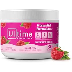 Ultima Replenisher Raspberry Electrolytes Powder, 30-Serving Canister | Daily Zero Sugar Hydration Powder with 6 Key Electrolytes & Minerals - Sugar Free, Plant Based & Keto Friendly