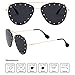 Brooklyn Rimless Oversized Studded Aviators Sunglasses Riveted Fashion Men Women AV-1672 (Black)
