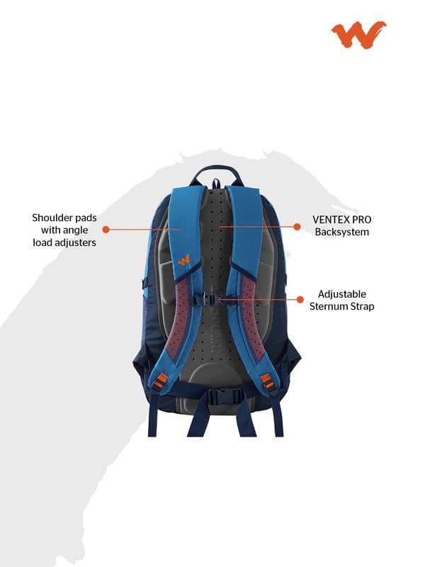 Image of Wildcraft Tech Backpack for Mens & Womens | Unisex Casual Travel Backpack | Eiger X 35 Ltr TechPacks Blue
