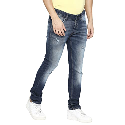 Image of Spykar Men's Kano Slim Fit Mid-Rise Jeans (Ankle Length)