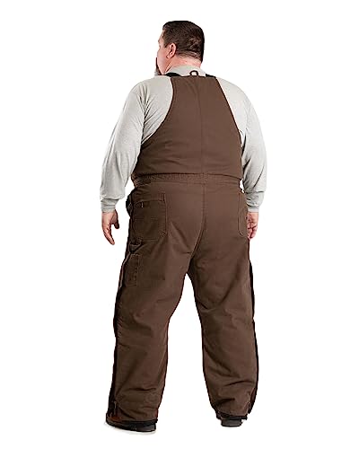 Berne Men's Highland Washed Insulated Bib Overall, Large Short, Bark #TOP1