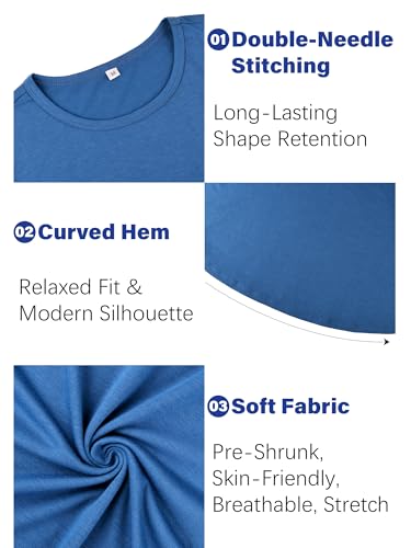 JEMLDL Mens T Shirts Short Sleeve Summer Quick Dry Tees Running Workout Longline Shirts for Men Gray Blue 3XL — view 6