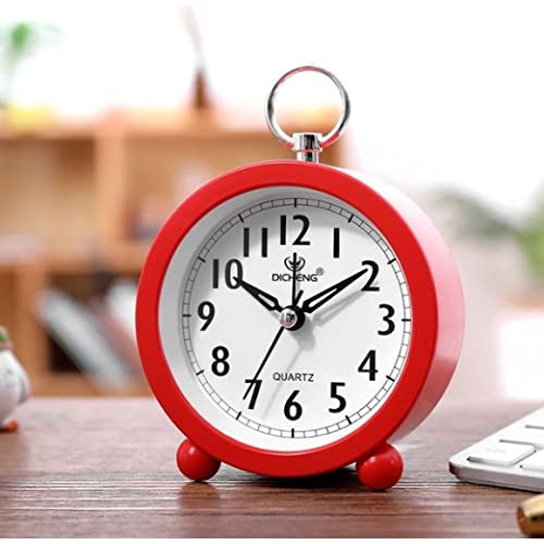 Relógio Vintage Analógico De Mesa Com Despertador (Vermelho)